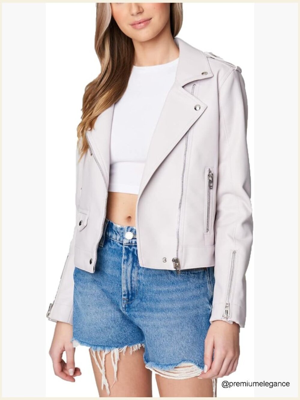 Faux Leather Moto Jacket - Vegan Leather - Motorcycle Jacket